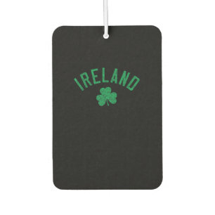 Ireland Arched Text Shamrock Distressed Green Prin Air Freshener