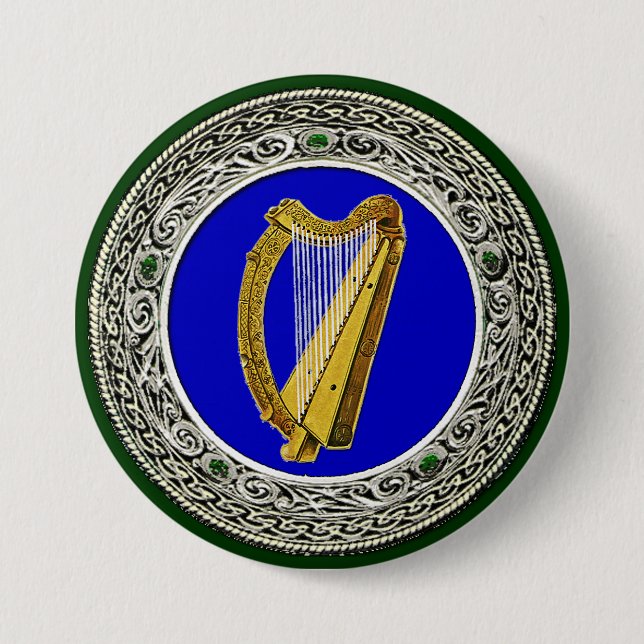 Ireland Arms 3 Inch Round Button (Front)