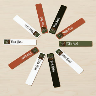 Ireland Art Deco Flag Waterproof Name Label