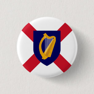 Ireland Badge - Cross & Harp Shield 1 Inch Round Button