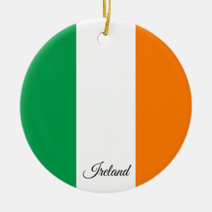 Ireland Christmas Ornament, Irish Flag Ceramic Ornament