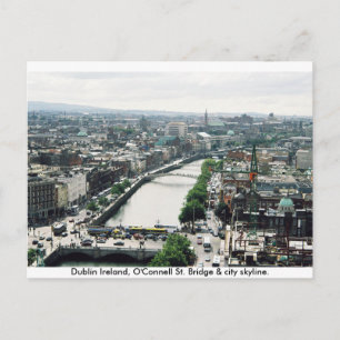 Ireland city skyline, O'Connell Bridge Dublin Postcard