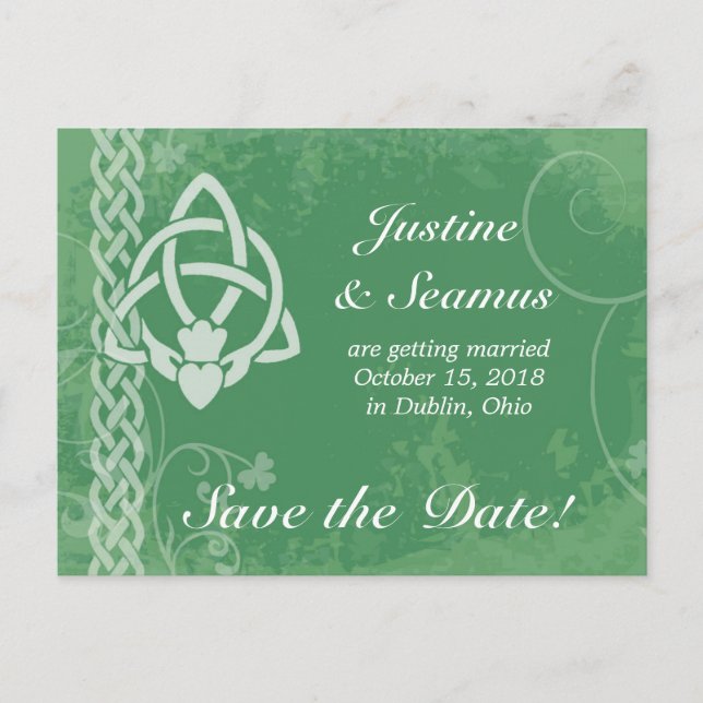 Ireland Claddagh Announcement Postcard (Front)