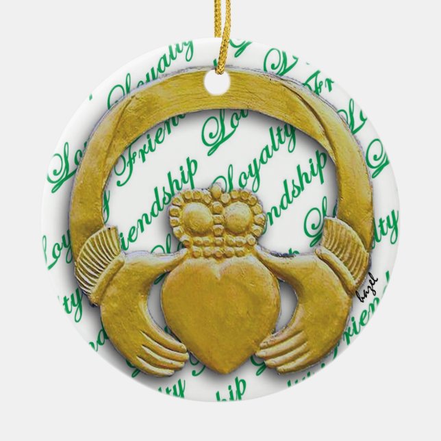 Ireland Claddagh, Irish Christmas Ornament (Front)