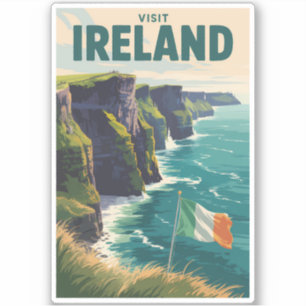 Ireland Cliffs of Moher Illustration Travel Art