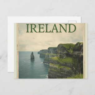 Ireland Cliffs of Moher Vintage Travel Postcard