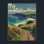 Ireland Coastline Vintage Travel Postcard<br><div class="desc">Capture the beauty of Ireland’s coastline with this vintage travel poster postcard. A perfect gift for travel enthusiasts!</div>