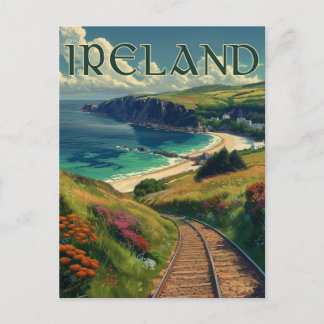 Ireland Coastline Vintage Travel Postcard