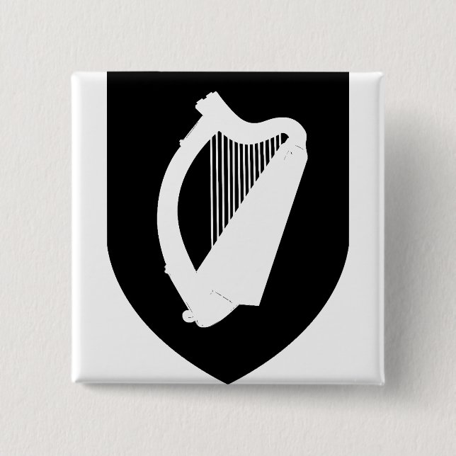 Ireland Coat of arms  2 Inch Square Button (Front)