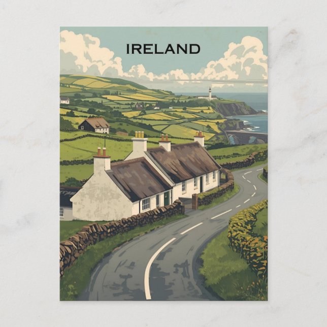 Ireland Cottage Postcard (Front)