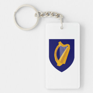 Ireland country coat arms symbol emblem lyre lira keychain