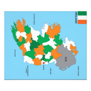 ireland country political map flag photo print
