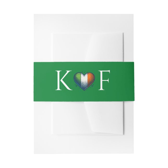 Ireland Couple Wedding Invitation Belly Band (Front Example)