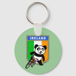 Ireland Cycling Panda Keychain