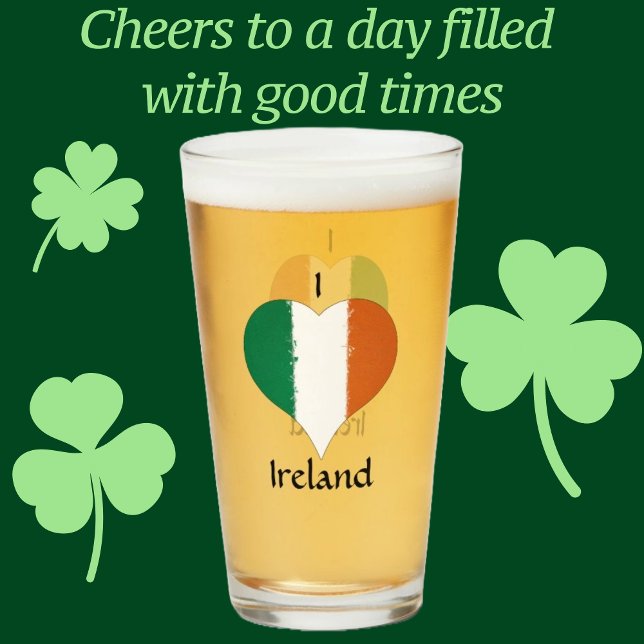 Ireland Distressed Painted Heart Flag Glass (Creator Uploaded)