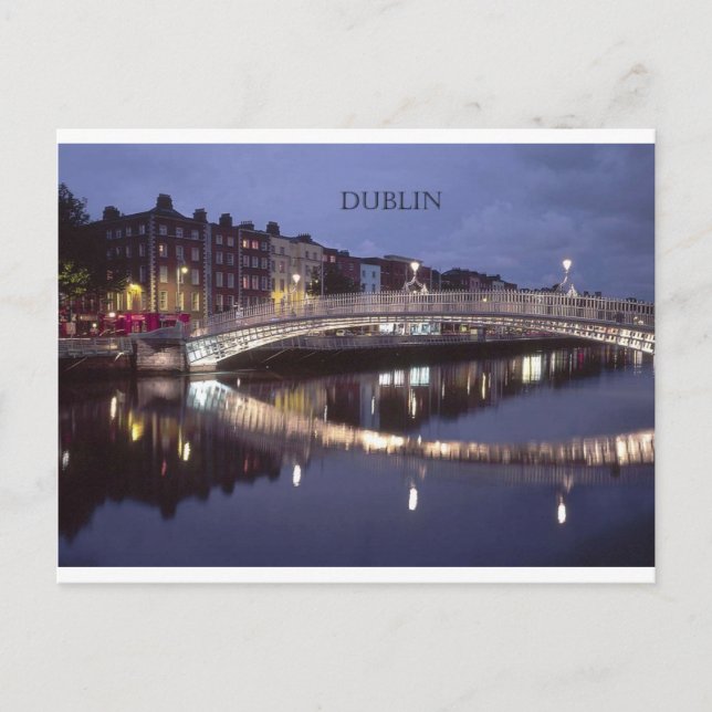 Ireland Dublin Bridge night (St.K) Postcard (Front)