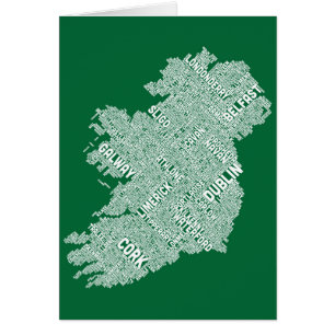 Ireland Eire City Text map