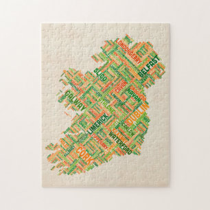 Ireland Eire City Text map Jigsaw Puzzle