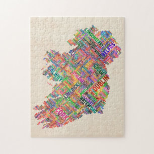 Ireland Eire City Text map Jigsaw Puzzle