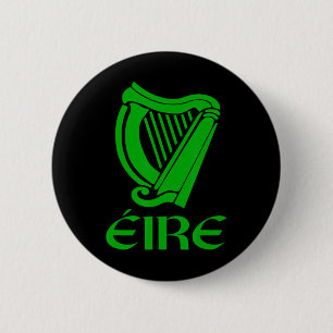 Ireland Eire Eireann Irish Pride Gaelic Harp St Pa 2 Inch Round Button