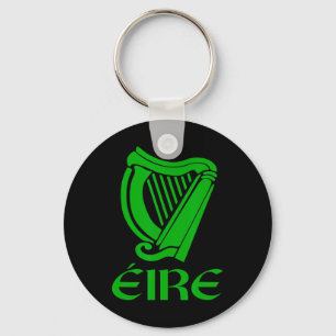 Ireland Eire Eireann Irish Pride Gaelic Harp St Pa Keychain