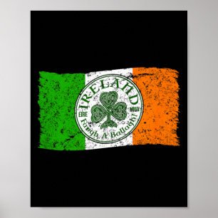 Ireland Éire MMA Faugh a Ballagh Flag Poster