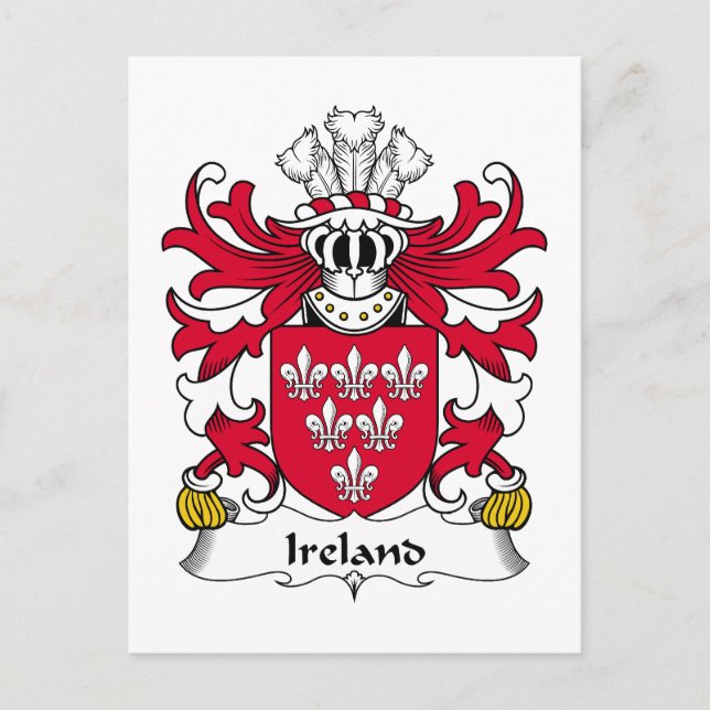 Ireland Family Crest Postcard (Front)