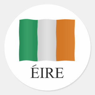 Ireland + flag classic round sticker