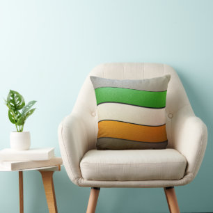 Ireland Flag Colours-Chrome by Shirley Taylor Throw Pillow