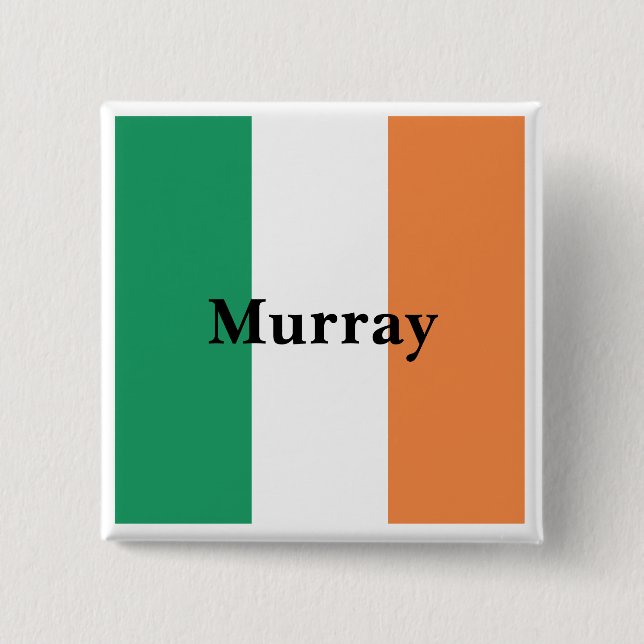 Ireland Flag Colours Irish Surname Name Custom  2 Inch Square Button (Front)