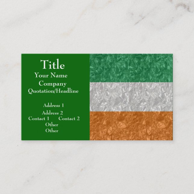 Ireland Flag - Crinkled Business Card (Front)