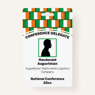 IRELAND FLAG Customized Logo Photo ID Name Badge