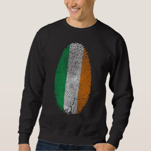 Ireland Flag Fingerprint It Is In My Dna  For Iris Sweatshirt