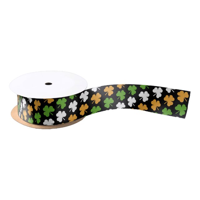 Ireland flag from shamrocks satin ribbon (Spool)