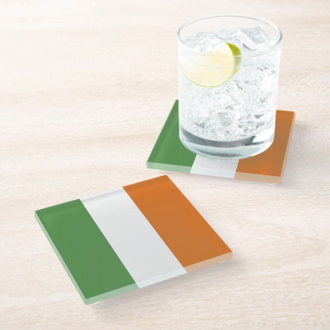 Ireland flag glass coaster (Angled)