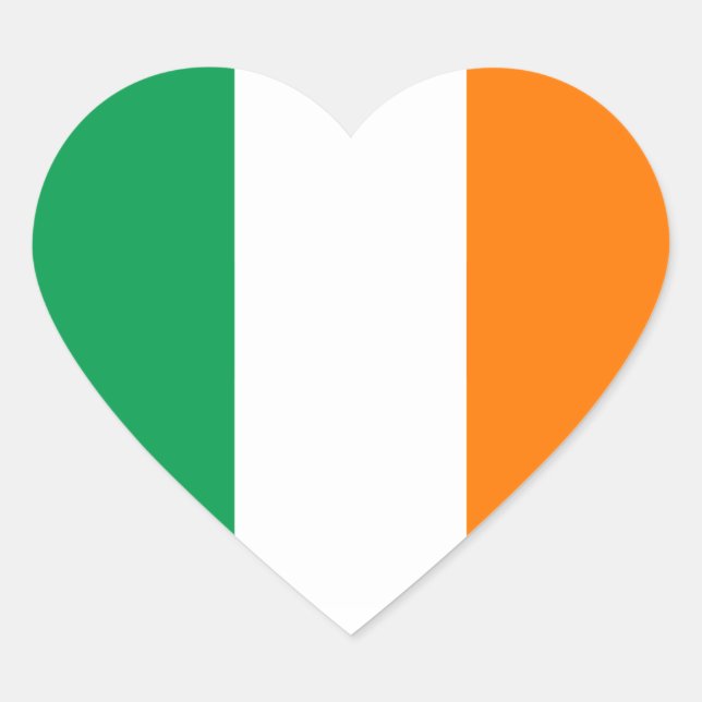 Ireland Flag Heart Sticker (Front)
