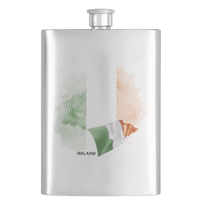 Ireland flag hip flask (Front)