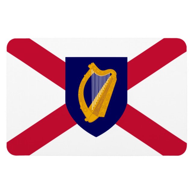 Ireland Flag Magnet - Cross & Harp Shield (Horizontal)