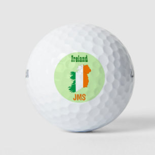 Ireland Flag Map Custom Monogram Golf Balls