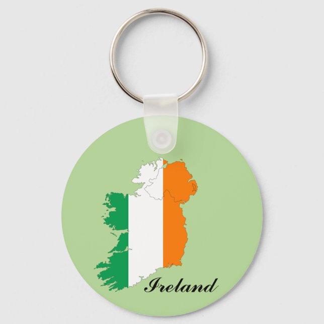 Ireland Flag Map Keychain (Front)