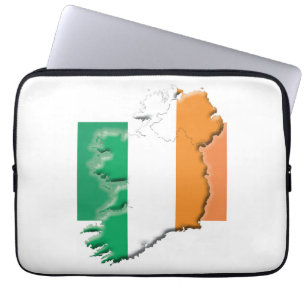 IRELAND Flag Map Patriotic Computer Laptop Sleeve