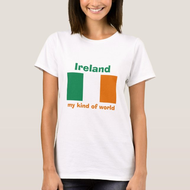 Ireland Flag + Map + Text T-Shirt (Front)