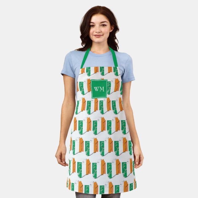 IRELAND FLAG | Monogram | Irish Apron (Worn)