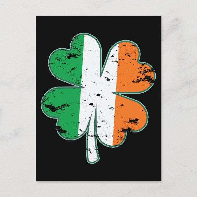 Ireland Flag Patriotic Irish Clover St.Patty's Day Postcard (Front)