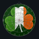Ireland Flag Shamrock Dartboard<br><div class="desc">Cool Irish St. Patrick's Day shamrock t-shirts and gifts! Vintage style destroyed shamrock graphic. Show your Irish pride this Saint Patty's Day with cute Saint Patrick's Day shamrock apparel and gifts!</div>