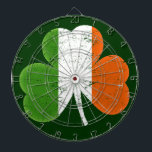 Ireland Flag Shamrock Dartboard<br><div class="desc">Cool Irish St. Patrick's Day shamrock t-shirts and gifts! Vintage style destroyed shamrock graphic. Show your Irish pride this Saint Patty's Day with cute Saint Patrick's Day shamrock apparel and gifts!</div>