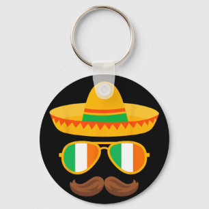 Ireland Flag Sungles Irish Cinco De Mayo Mexican B Keychain