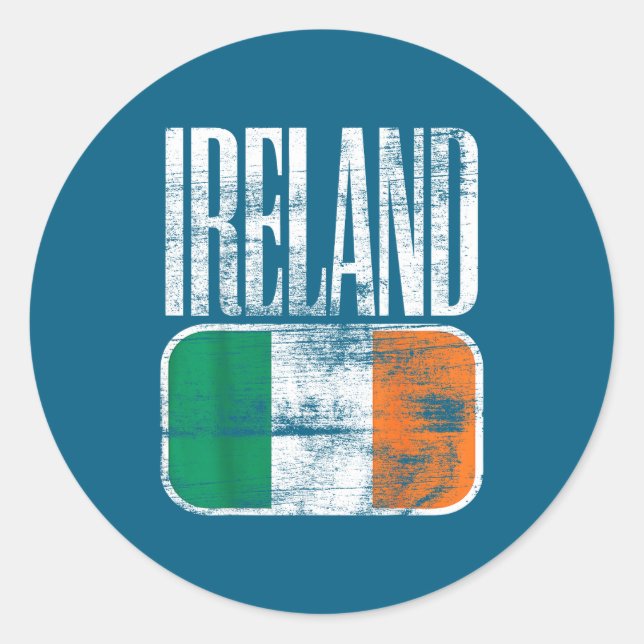 Ireland Flag Suprt  Classic Round Sticker (Front)