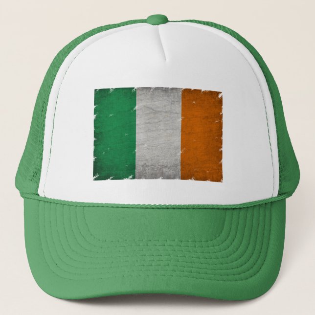 ireland flag  trucker hat (Front)