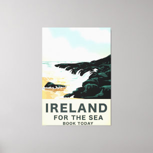 Ireland "For the Sea" Nautical travel poster Canvas Print